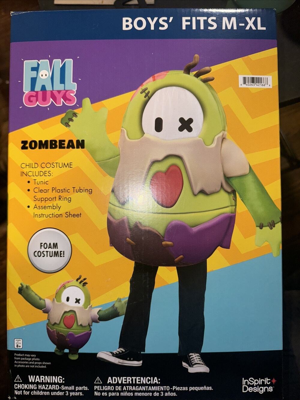 Fall Guys RARE Zombean Zombie Bean Childs Boys Halloween Costume Size M-XL NEW